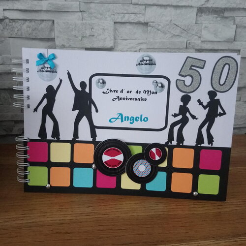Livre d 'or thème disco pour anniversaire/mariage/départ en retraite