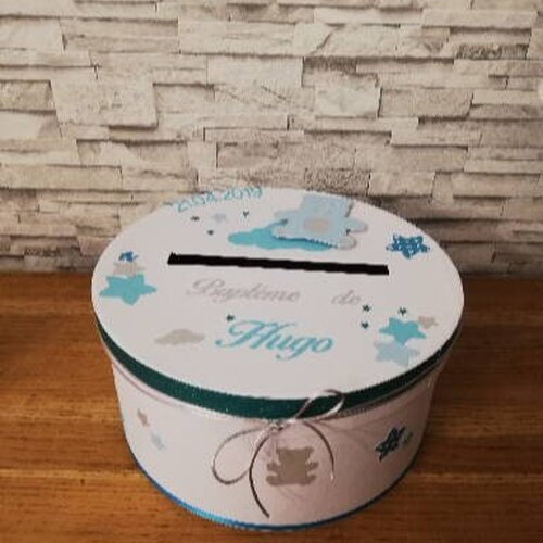 Urne  thème nounours   , possibilité de la réaliser en version fille ou garçon