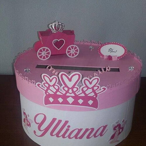 Urne pour baptême , anniversaire thème princesse