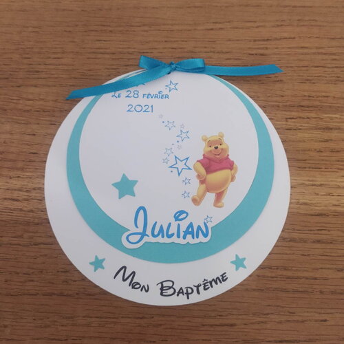 Faire part baptême ou anniversaire  thème winnie   avec photo
