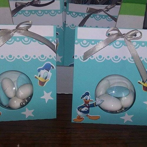 Contenant à dragée sac thème " canard " pour baptême ,anniversaire