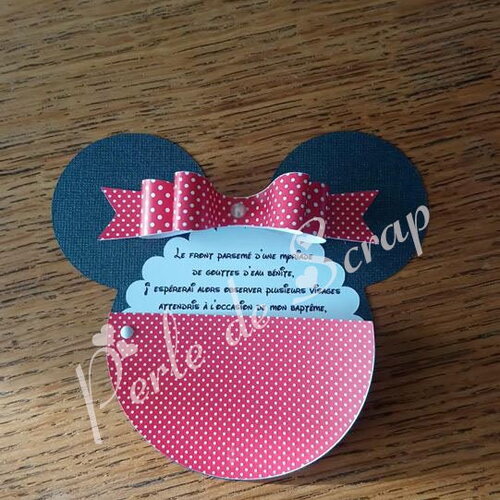 Faire part minnie pour  baptême ou anniversaire