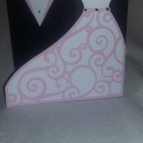 Faire part mariage costume et robe décoré