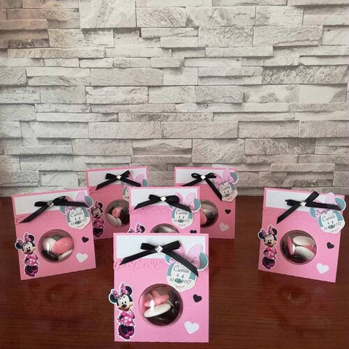 Contenant a dragée sac pour baptême thème minnie