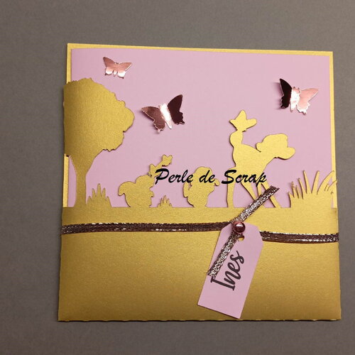 Faire part bambi / panpan pour baptême , anniversaire