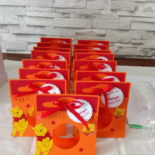 Contenant a dragée sac pour baptême, anniversaire winnie