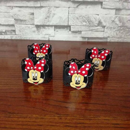 Lot de 10 rond de serviette minnie   , réalisé dans les couleurs de votre choix
