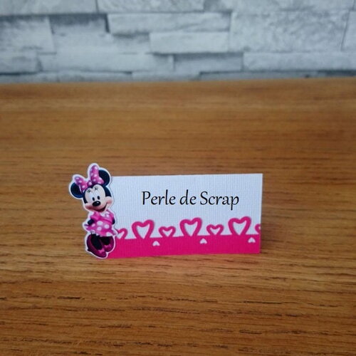 Lot de  10 marque place minnie rose