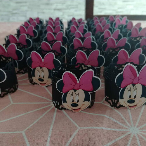 Lot de 10 rond de serviette minnie   , réalisé dans les couleurs de votre choix
