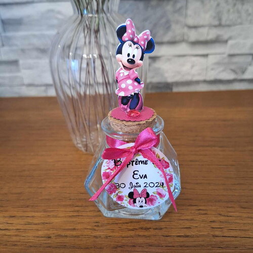 Contenant à dragée en verre minnie ( mickey possible)