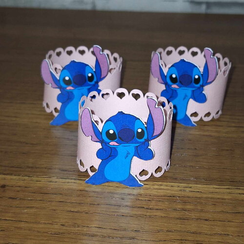 Lot de 10 rond de serviette stitch