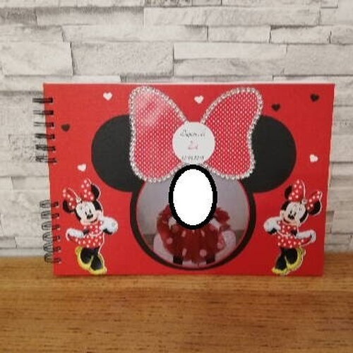 Livre d 'or thème minnie  pour baptême ou anniversaire enfant