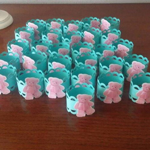 Lot de 10 rond de serviette ourson   , réalisé dans les couleurs de votre choix