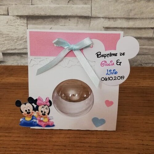 Contenant a dragée sac pour baptême minnie / mickey baby  à personnaliser !