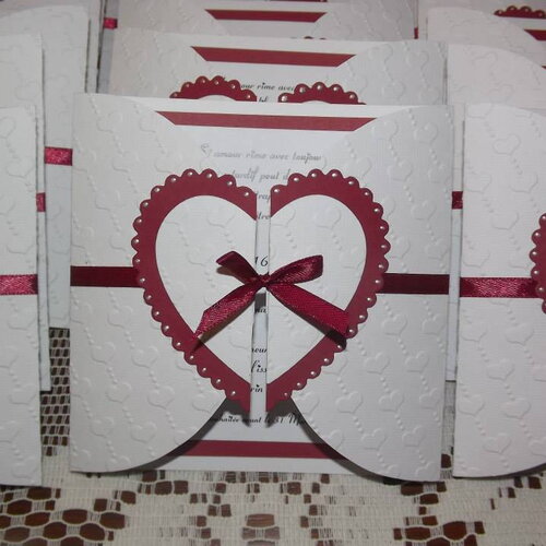 Faire part mariage , coeur , couleurs aux choix