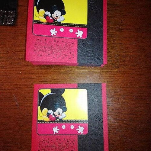 Faire part  thème mickey pour baptême ou anniversaire