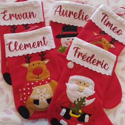 Chaussette de noel personnalisé avec 1 prénom aux choix