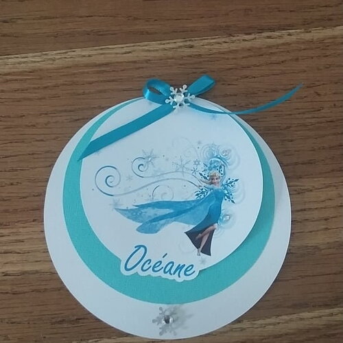 Reine des neiges / faire part baptême, anniversaire  avec photo