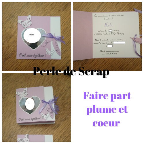Faire part plumes , avec photo , personnalisation inclus