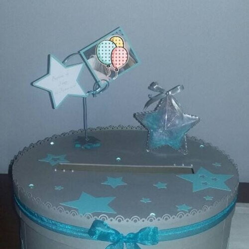 Urne thème etoile pour baptême , anniversaire ou mariage