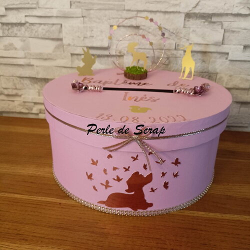 Urne thème bambi /panpan  pour baptême ou anniversaire