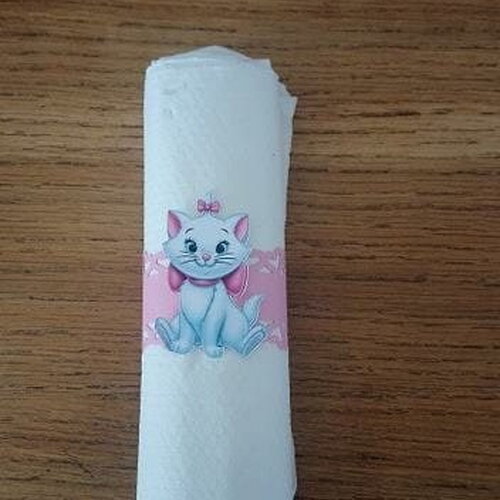 Lot de 10 rond de serviette marie des aristochats , réalisé dans les couleurs de votre choix