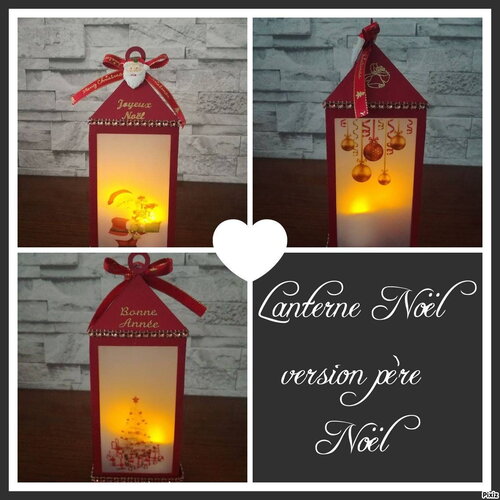 Lanterne de noël papier  version pere noel