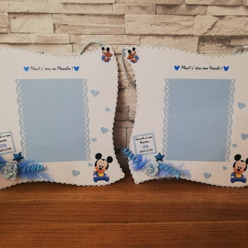 Cadres pour parrain &amp; marraine  mickey baby , cadeau baptême