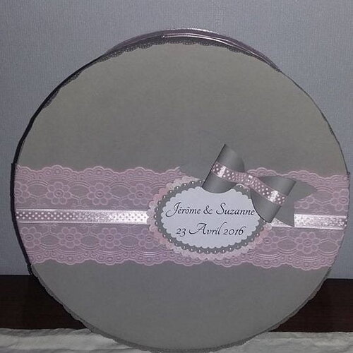 Urne pour mariage , anniversaire thème dentelle