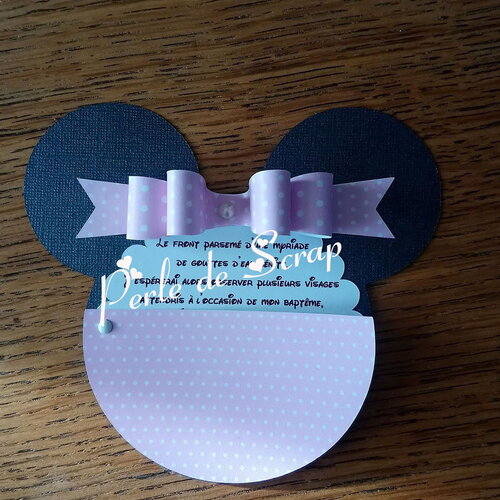 Faire part minnie pour  baptême ou anniversaire