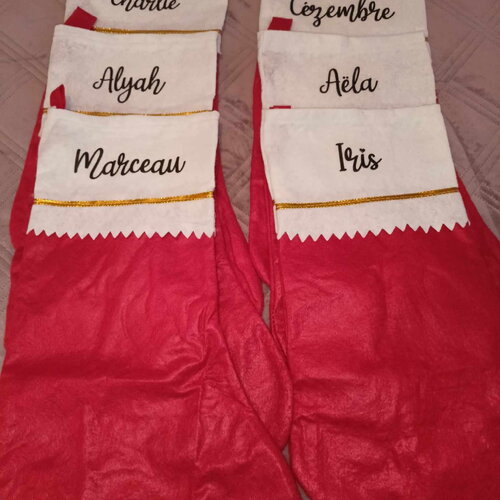 Chaussette de noel personnalisé avec 1 prénom aux choix