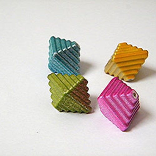Perles acryliques toupie, mélange de couleurs