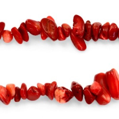 Lot de 20 chips en pierre naturelle semi-précieuse de couleur rouge siam.