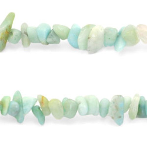 Perles chips, pierre naturelle, perles bleu turquoise nuancé, lots de 25 perles