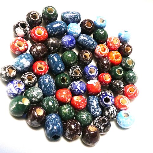 Destockage d'atelier - perles artisanales, perles en céramique du pérou