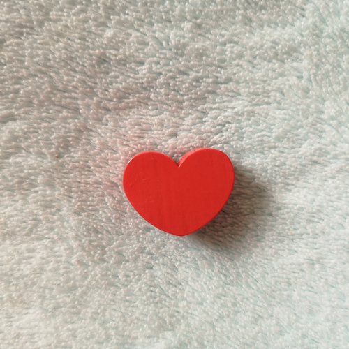 Rouge Perle en bois de 21 x 16 mm Perle plate Coeur 