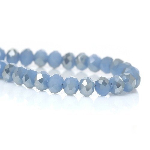 20 perles en verre abacus 4mm facettées col bleu ab
