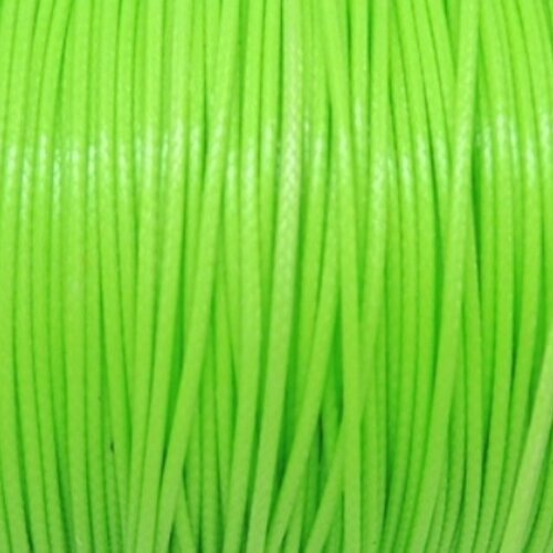 5m cordon coton ciré gainé 1mm vert