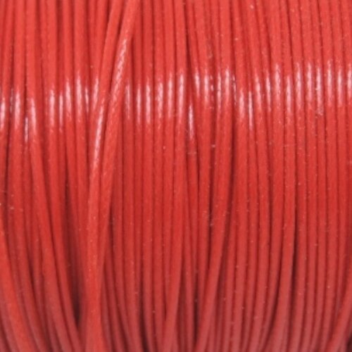 5m cordon coton ciré gainé 1mm rouge