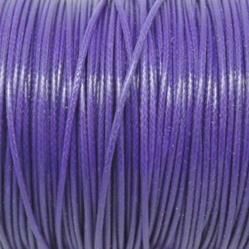 5m cordon coton ciré gainé 1mm violet