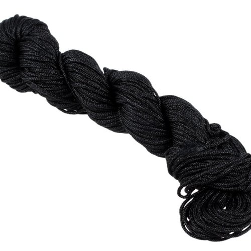 5m de cordon  fil nylon tressé de 1.5mm  noir pour shamballa
