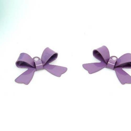 5 breloques pendentifs noeud en métal coloré violet 