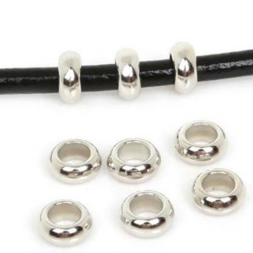 10 bagues perles rondes en acrylique cbb col argenté 