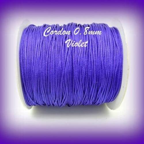 5m cordon fil nylon tressé de 0.8mm  violet pour macramé shamballa 