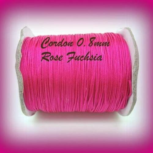 5m cordon fil nylon tressé de 0.8mm  rose fuchsia  pour macramé shamballa 