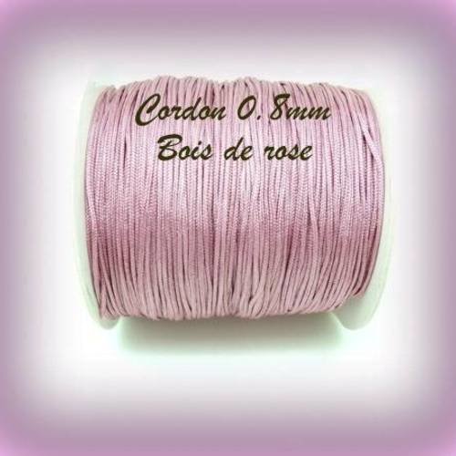 5m cordon fil nylon tressé de 0.8mm bois de rose  pour macramé shamballa 