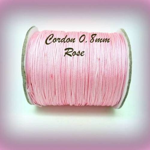 5m cordon fil nylon tressé de 0.8mm rose  pour macramé shamballa 