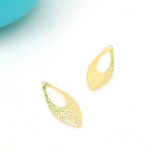 6 breloques  goutte évidée  stardust  en métal doré 