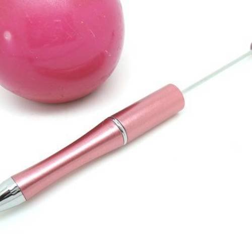 1 stylo à bille à customiser corps synthétique rose nacré 15cm 
