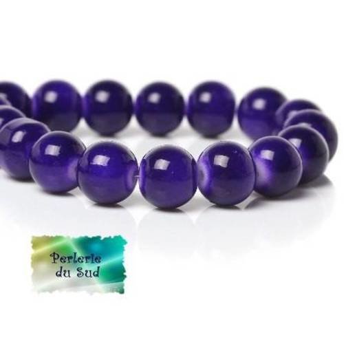 25 perles verre 10mm violet foncé 